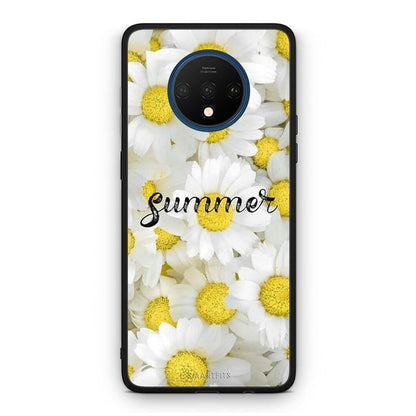 OnePlus 7T Summer Daisies Θήκη από τη Smartfits με σχέδιο στο πίσω μέρος και μαύρο περίβλημα | Smartphone case with colorful back and black bezels by Smartfits