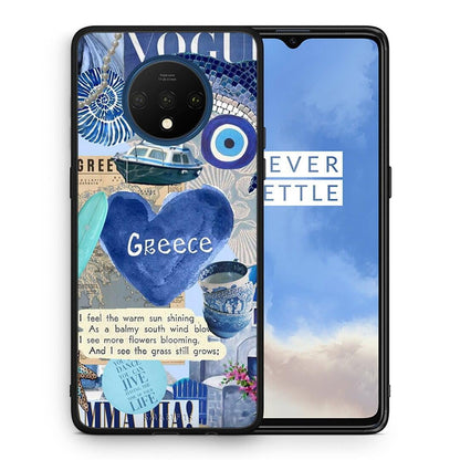 Θήκη OnePlus 7T Summer In Greece από τη Smartfits με σχέδιο στο πίσω μέρος και μαύρο περίβλημα | OnePlus 7T Summer In Greece case with colorful back and black bezels