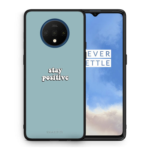 Θήκη OnePlus 7T Positive Text από τη Smartfits με σχέδιο στο πίσω μέρος και μαύρο περίβλημα | OnePlus 7T Positive Text case with colorful back and black bezels