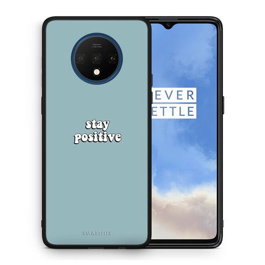 Θήκη OnePlus 7T Positive Text από τη Smartfits με σχέδιο στο πίσω μέρος και μαύρο περίβλημα | OnePlus 7T Positive Text case with colorful back and black bezels