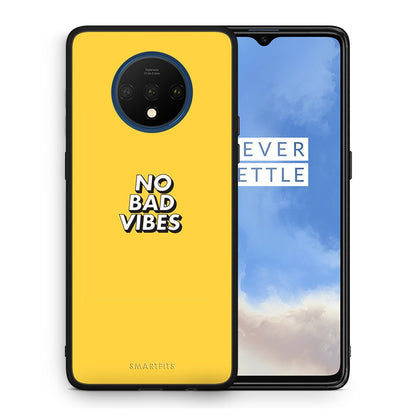 Θήκη OnePlus 7T Vibes Text από τη Smartfits με σχέδιο στο πίσω μέρος και μαύρο περίβλημα | OnePlus 7T Vibes Text case with colorful back and black bezels