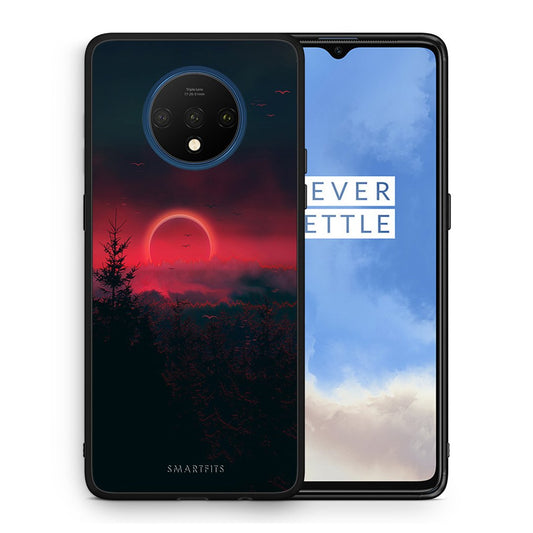 Θήκη OnePlus 7T Sunset Tropic από τη Smartfits με σχέδιο στο πίσω μέρος και μαύρο περίβλημα | OnePlus 7T Sunset Tropic case with colorful back and black bezels