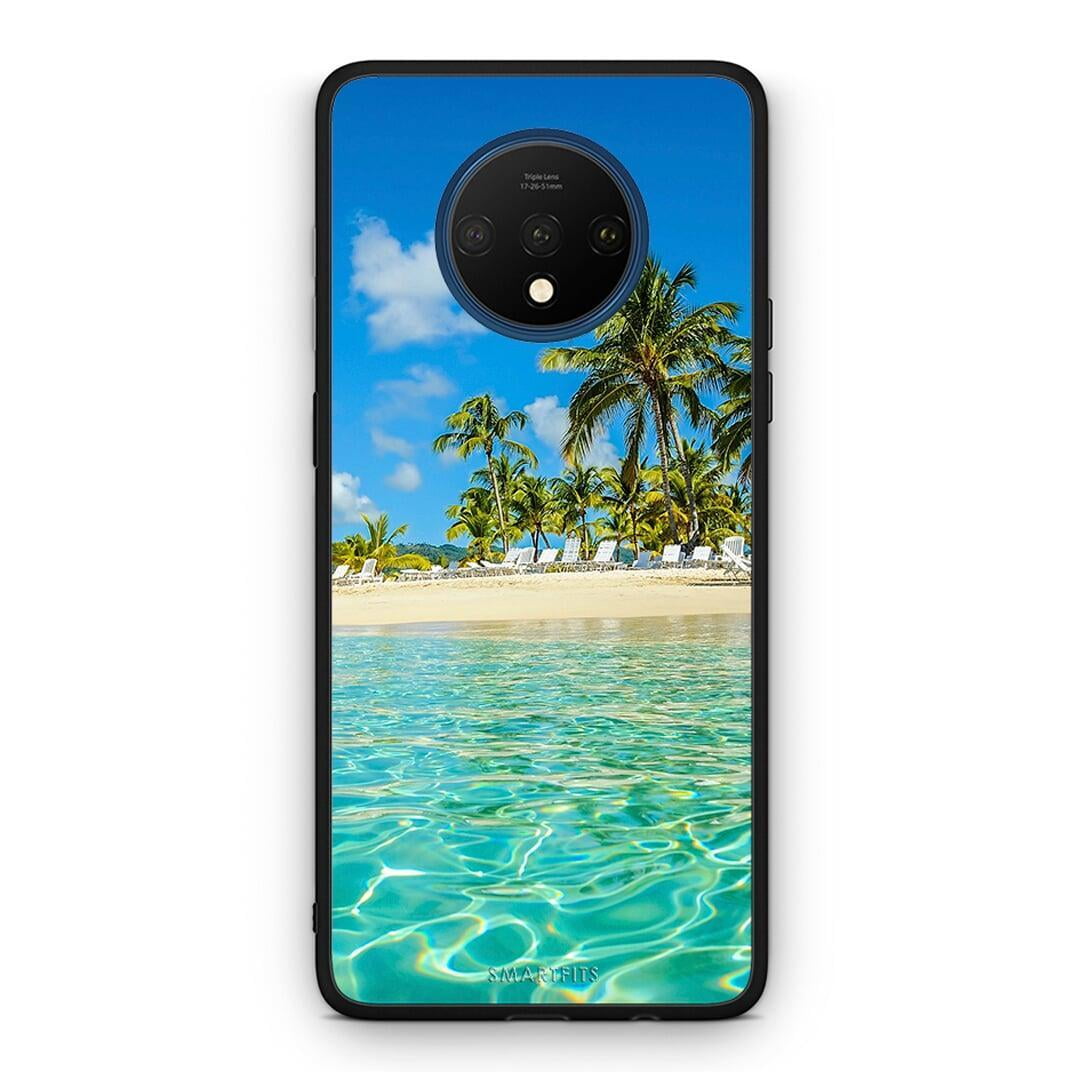 OnePlus 7T Tropical Vibes Θήκη από τη Smartfits με σχέδιο στο πίσω μέρος και μαύρο περίβλημα | Smartphone case with colorful back and black bezels by Smartfits