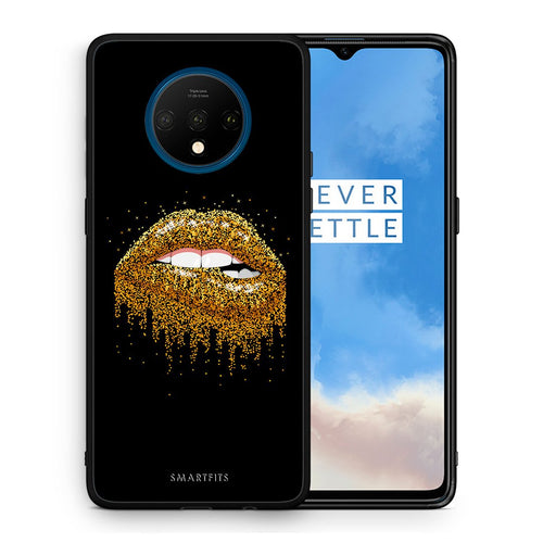 Θήκη OnePlus 7T Golden Valentine από τη Smartfits με σχέδιο στο πίσω μέρος και μαύρο περίβλημα | OnePlus 7T Golden Valentine case with colorful back and black bezels