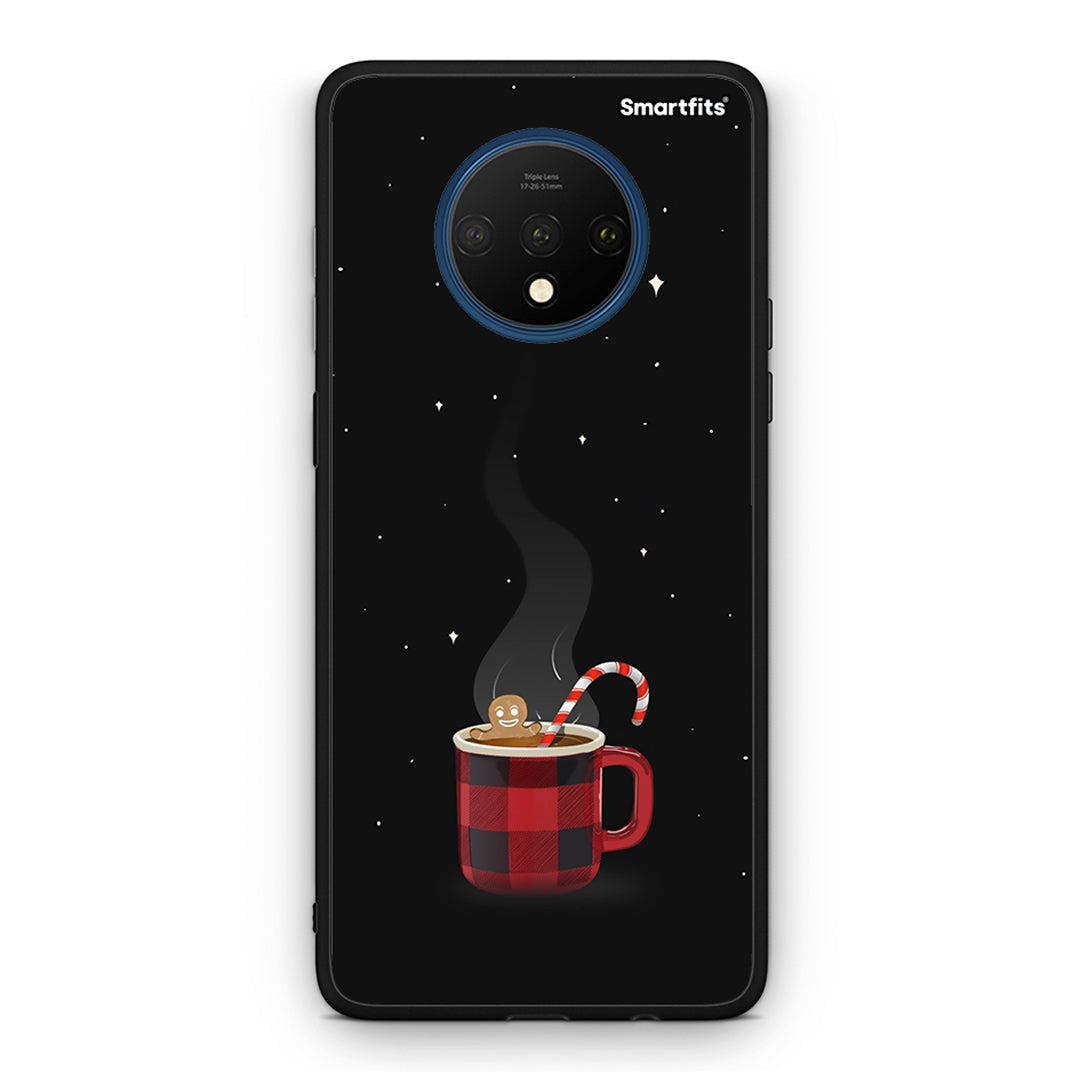 OnePlus 7T Xmas Bathing θήκη από τη Smartfits με σχέδιο στο πίσω μέρος και μαύρο περίβλημα | Smartphone case with colorful back and black bezels by Smartfits