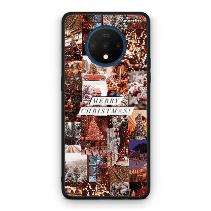 OnePlus 7T Xmas Collage θήκη από τη Smartfits με σχέδιο στο πίσω μέρος και μαύρο περίβλημα | Smartphone case with colorful back and black bezels by Smartfits