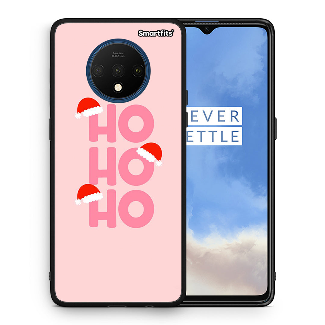 Θήκη OnePlus 7T Xmas Ho Ho Ho από τη Smartfits με σχέδιο στο πίσω μέρος και μαύρο περίβλημα | OnePlus 7T Xmas Ho Ho Ho case with colorful back and black bezels