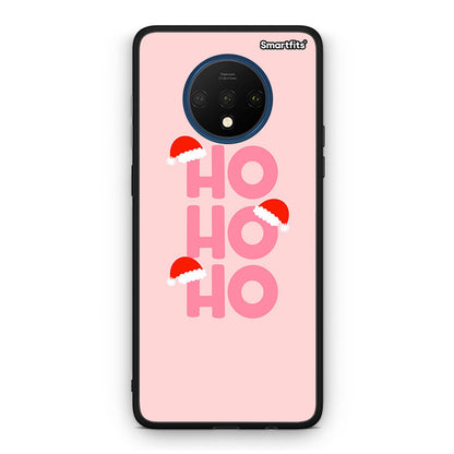 OnePlus 7T Xmas Ho Ho Ho θήκη από τη Smartfits με σχέδιο στο πίσω μέρος και μαύρο περίβλημα | Smartphone case with colorful back and black bezels by Smartfits