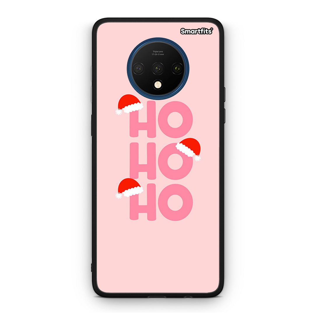 OnePlus 7T Xmas Ho Ho Ho θήκη από τη Smartfits με σχέδιο στο πίσω μέρος και μαύρο περίβλημα | Smartphone case with colorful back and black bezels by Smartfits