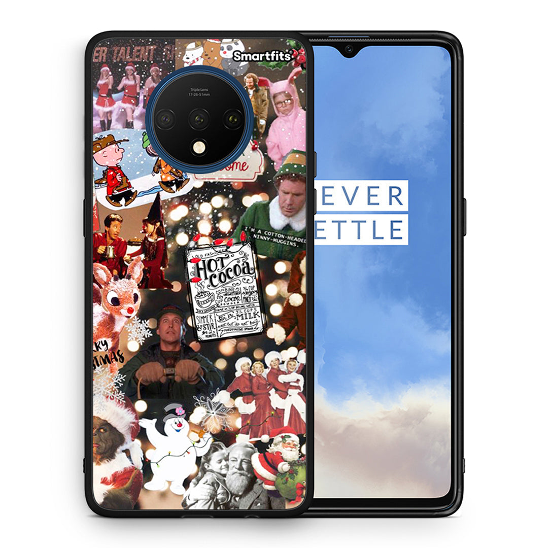 Θήκη OnePlus 7T Xmas Movies από τη Smartfits με σχέδιο στο πίσω μέρος και μαύρο περίβλημα | OnePlus 7T Xmas Movies case with colorful back and black bezels