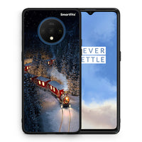 Thumbnail for Θήκη OnePlus 7T Xmas Train από τη Smartfits με σχέδιο στο πίσω μέρος και μαύρο περίβλημα | OnePlus 7T Xmas Train case with colorful back and black bezels