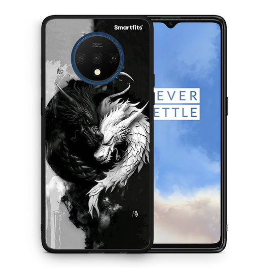 Θήκη OnePlus 7T Yin Yang από τη Smartfits με σχέδιο στο πίσω μέρος και μαύρο περίβλημα | OnePlus 7T Yin Yang case with colorful back and black bezels