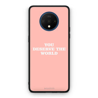Thumbnail for OnePlus 7T You Deserve The World Θήκη Αγίου Βαλεντίνου από τη Smartfits με σχέδιο στο πίσω μέρος και μαύρο περίβλημα | Smartphone case with colorful back and black bezels by Smartfits