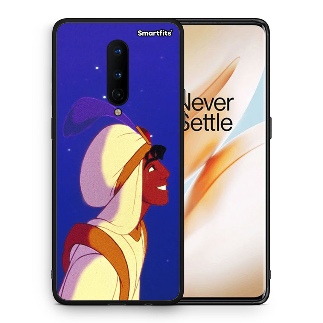 Θήκη OnePlus 8 Alladin And Jasmine Love 1 από τη Smartfits με σχέδιο στο πίσω μέρος και μαύρο περίβλημα | OnePlus 8 Alladin And Jasmine Love 1 case with colorful back and black bezels