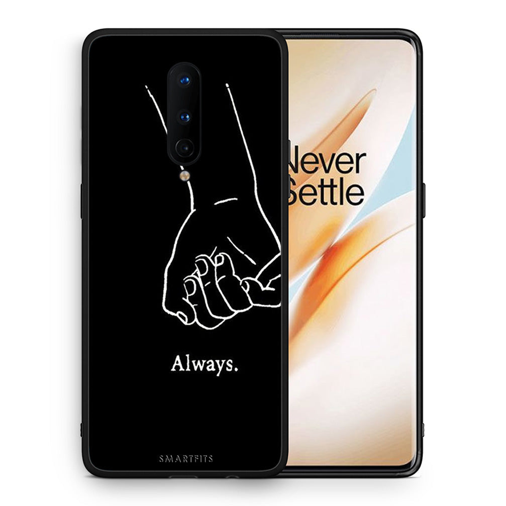 Θήκη Αγίου Βαλεντίνου OnePlus 8 Always & Forever 1 από τη Smartfits με σχέδιο στο πίσω μέρος και μαύρο περίβλημα | OnePlus 8 Always & Forever 1 case with colorful back and black bezels