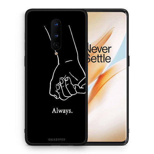 Θήκη Αγίου Βαλεντίνου OnePlus 8 Always & Forever 1 από τη Smartfits με σχέδιο στο πίσω μέρος και μαύρο περίβλημα | OnePlus 8 Always & Forever 1 case with colorful back and black bezels