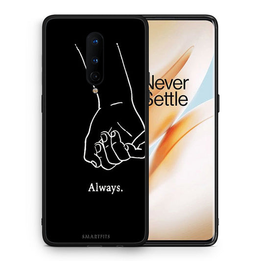 Θήκη Αγίου Βαλεντίνου OnePlus 8 Always & Forever 1 από τη Smartfits με σχέδιο στο πίσω μέρος και μαύρο περίβλημα | OnePlus 8 Always & Forever 1 case with colorful back and black bezels