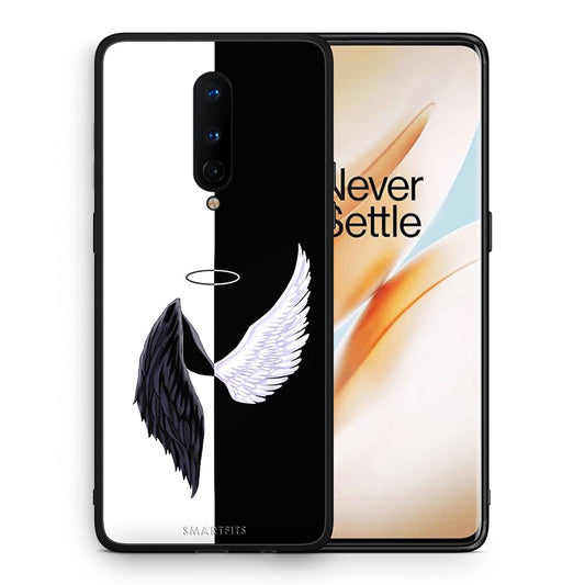 Θήκη OnePlus 8 Angels Demons από τη Smartfits με σχέδιο στο πίσω μέρος και μαύρο περίβλημα | OnePlus 8 Angels Demons case with colorful back and black bezels
