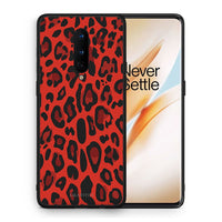 Thumbnail for Θήκη OnePlus 8 Red Leopard Animal από τη Smartfits με σχέδιο στο πίσω μέρος και μαύρο περίβλημα | OnePlus 8 Red Leopard Animal case with colorful back and black bezels