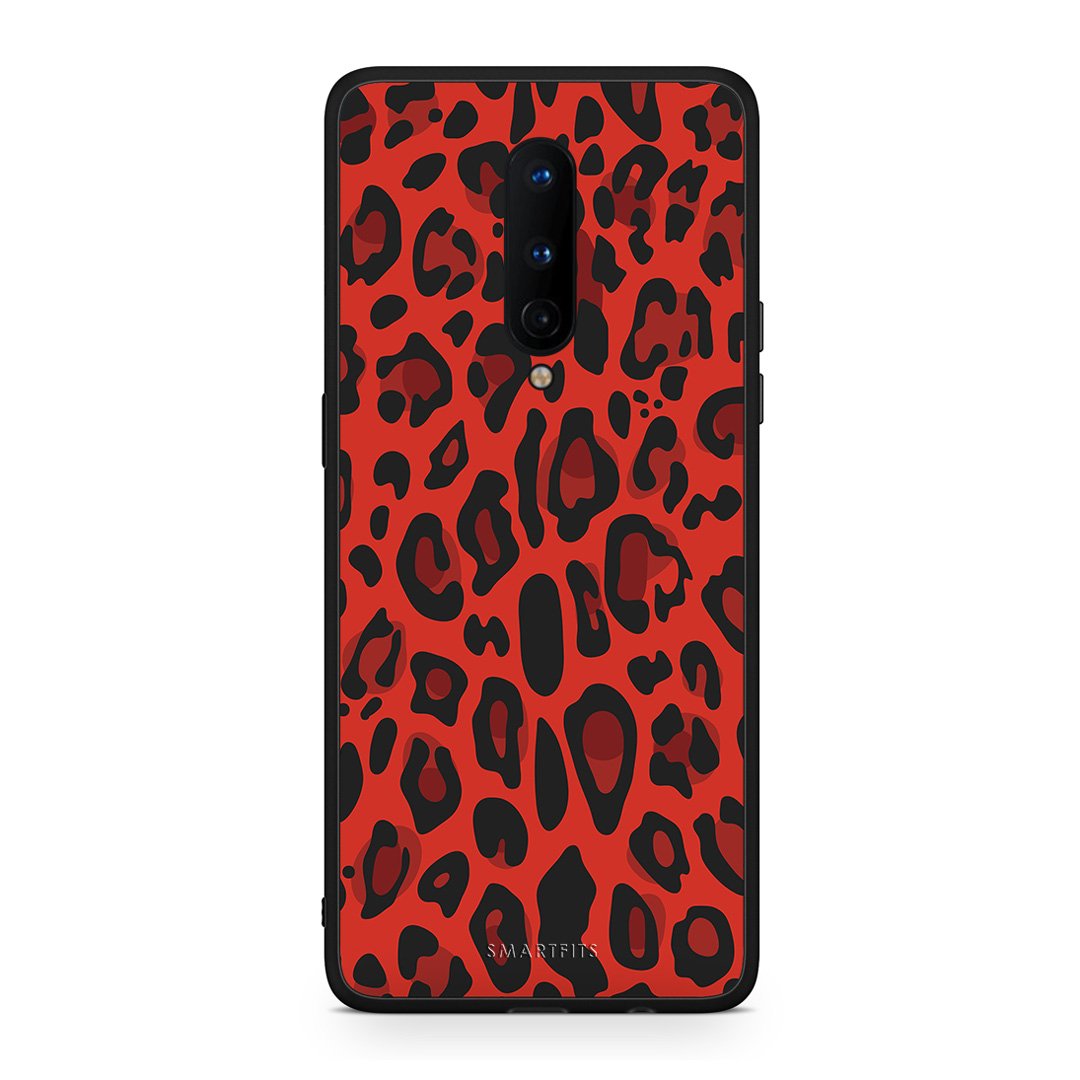 4 - OnePlus 8 Red Leopard Animal case, cover, bumper