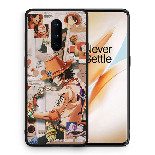 Θήκη OnePlus 8 Anime Collage από τη Smartfits με σχέδιο στο πίσω μέρος και μαύρο περίβλημα | OnePlus 8 Anime Collage case with colorful back and black bezels