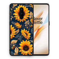 Thumbnail for Θήκη OnePlus 8 Autumn Sunflowers από τη Smartfits με σχέδιο στο πίσω μέρος και μαύρο περίβλημα | OnePlus 8 Autumn Sunflowers case with colorful back and black bezels
