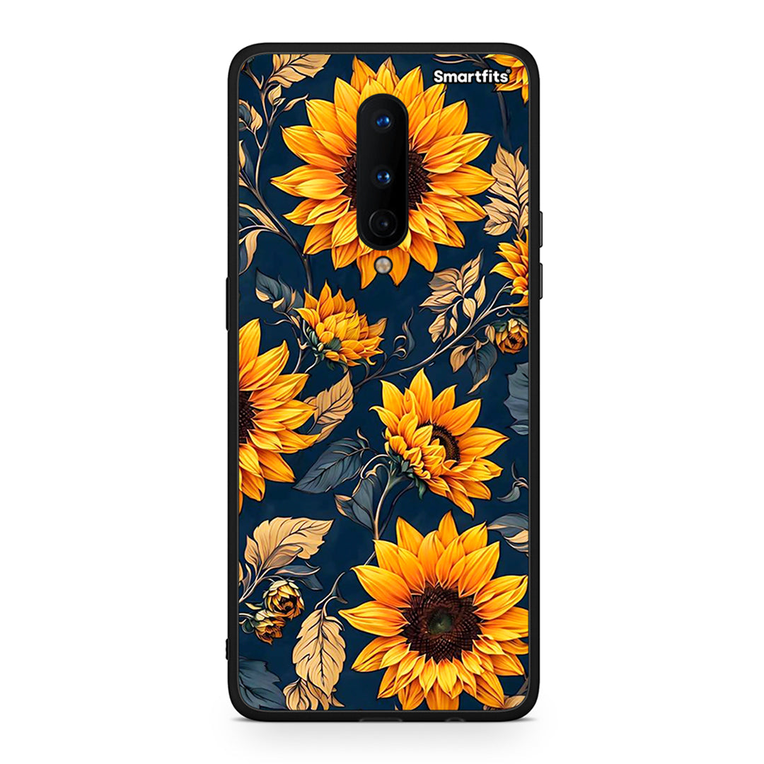 OnePlus 8 Autumn Sunflowers Θήκη από τη Smartfits με σχέδιο στο πίσω μέρος και μαύρο περίβλημα | Smartphone case with colorful back and black bezels by Smartfits