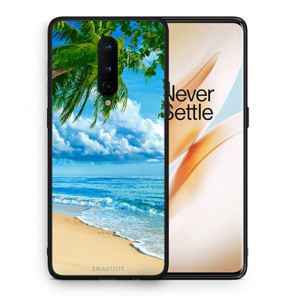 Θήκη OnePlus 8 Beautiful Beach από τη Smartfits με σχέδιο στο πίσω μέρος και μαύρο περίβλημα | OnePlus 8 Beautiful Beach case with colorful back and black bezels