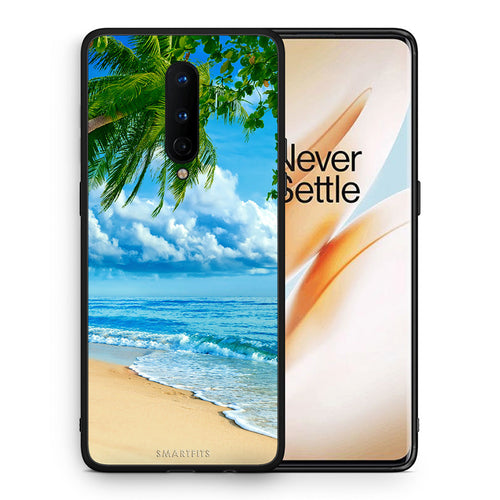 Θήκη OnePlus 8 Beautiful Beach από τη Smartfits με σχέδιο στο πίσω μέρος και μαύρο περίβλημα | OnePlus 8 Beautiful Beach case with colorful back and black bezels