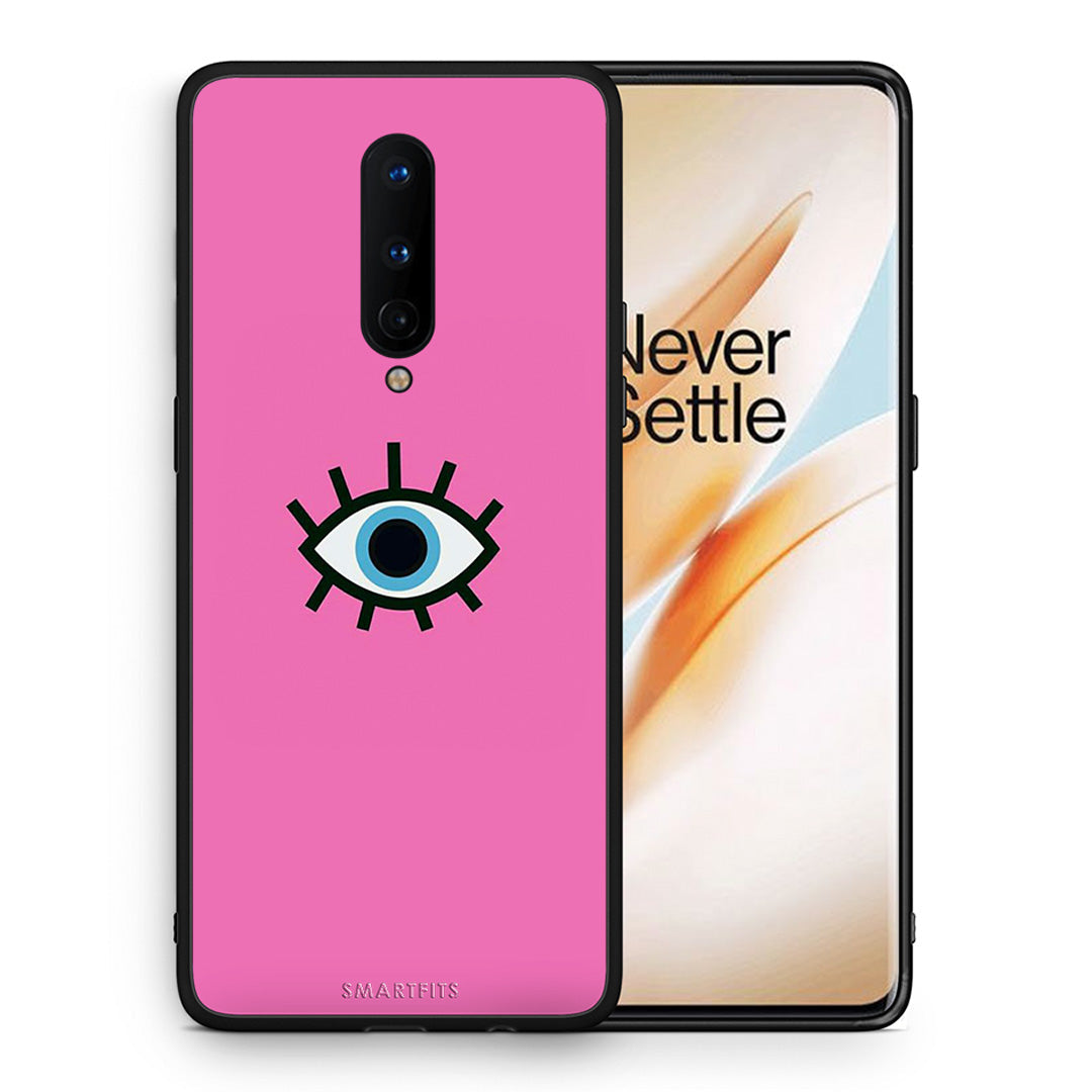 Θήκη OnePlus 8 Blue Eye Pink από τη Smartfits με σχέδιο στο πίσω μέρος και μαύρο περίβλημα | OnePlus 8 Blue Eye Pink case with colorful back and black bezels