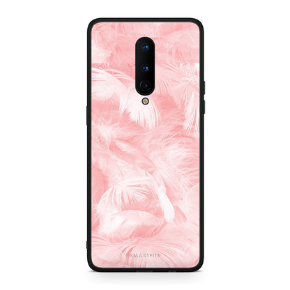 33 - OnePlus 8  Pink Feather Boho case, cover, bumper