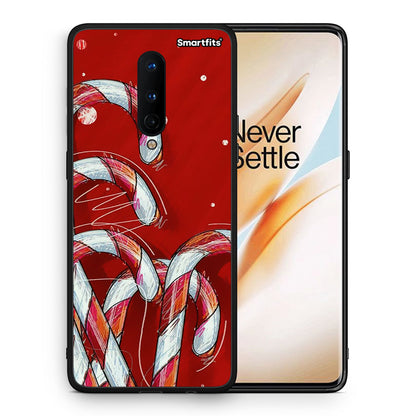 Θήκη OnePlus 8 Candy Cane από τη Smartfits με σχέδιο στο πίσω μέρος και μαύρο περίβλημα | OnePlus 8 Candy Cane case with colorful back and black bezels