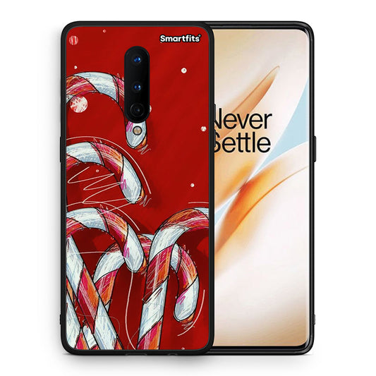 Θήκη OnePlus 8 Candy Cane από τη Smartfits με σχέδιο στο πίσω μέρος και μαύρο περίβλημα | OnePlus 8 Candy Cane case with colorful back and black bezels