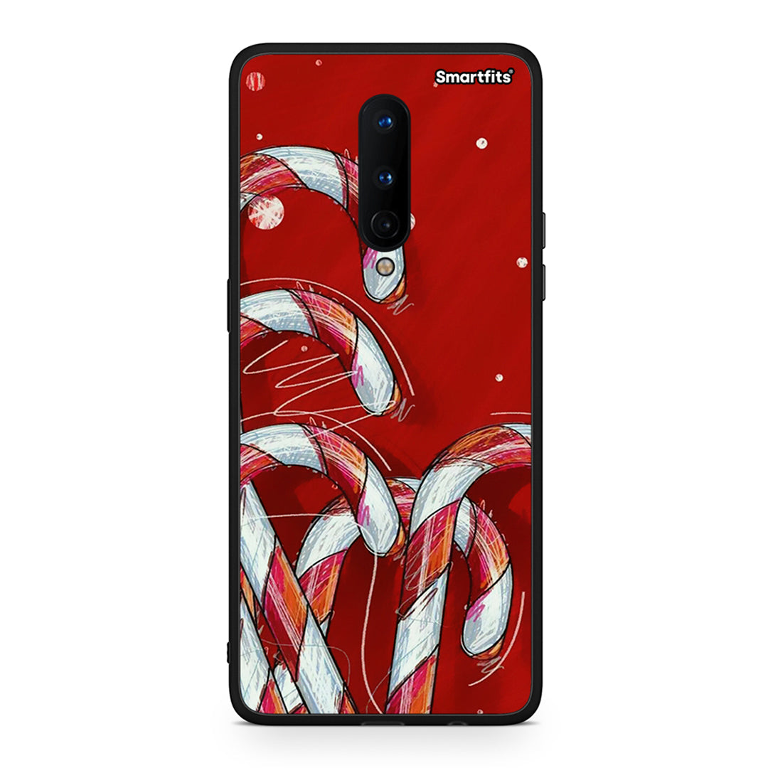 OnePlus 8 Candy Cane θήκη από τη Smartfits με σχέδιο στο πίσω μέρος και μαύρο περίβλημα | Smartphone case with colorful back and black bezels by Smartfits