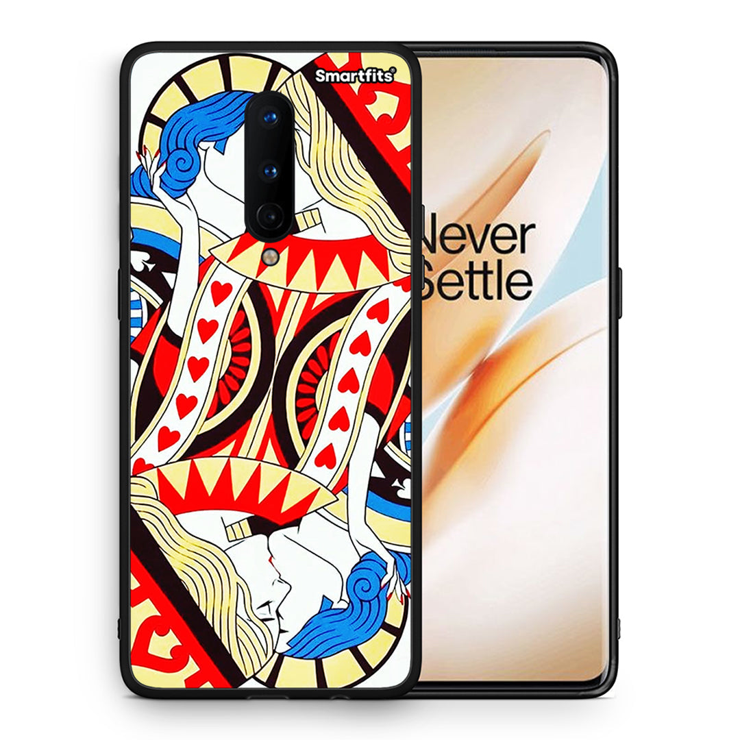 Θήκη OnePlus 8 Card Love από τη Smartfits με σχέδιο στο πίσω μέρος και μαύρο περίβλημα | OnePlus 8 Card Love case with colorful back and black bezels