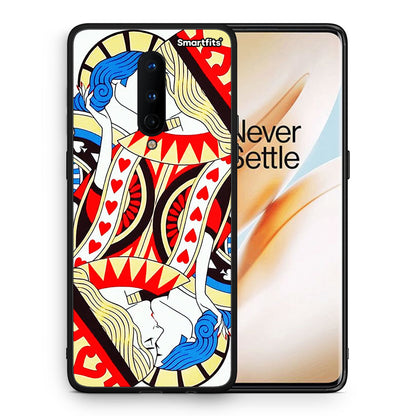Θήκη OnePlus 8 Card Love από τη Smartfits με σχέδιο στο πίσω μέρος και μαύρο περίβλημα | OnePlus 8 Card Love case with colorful back and black bezels