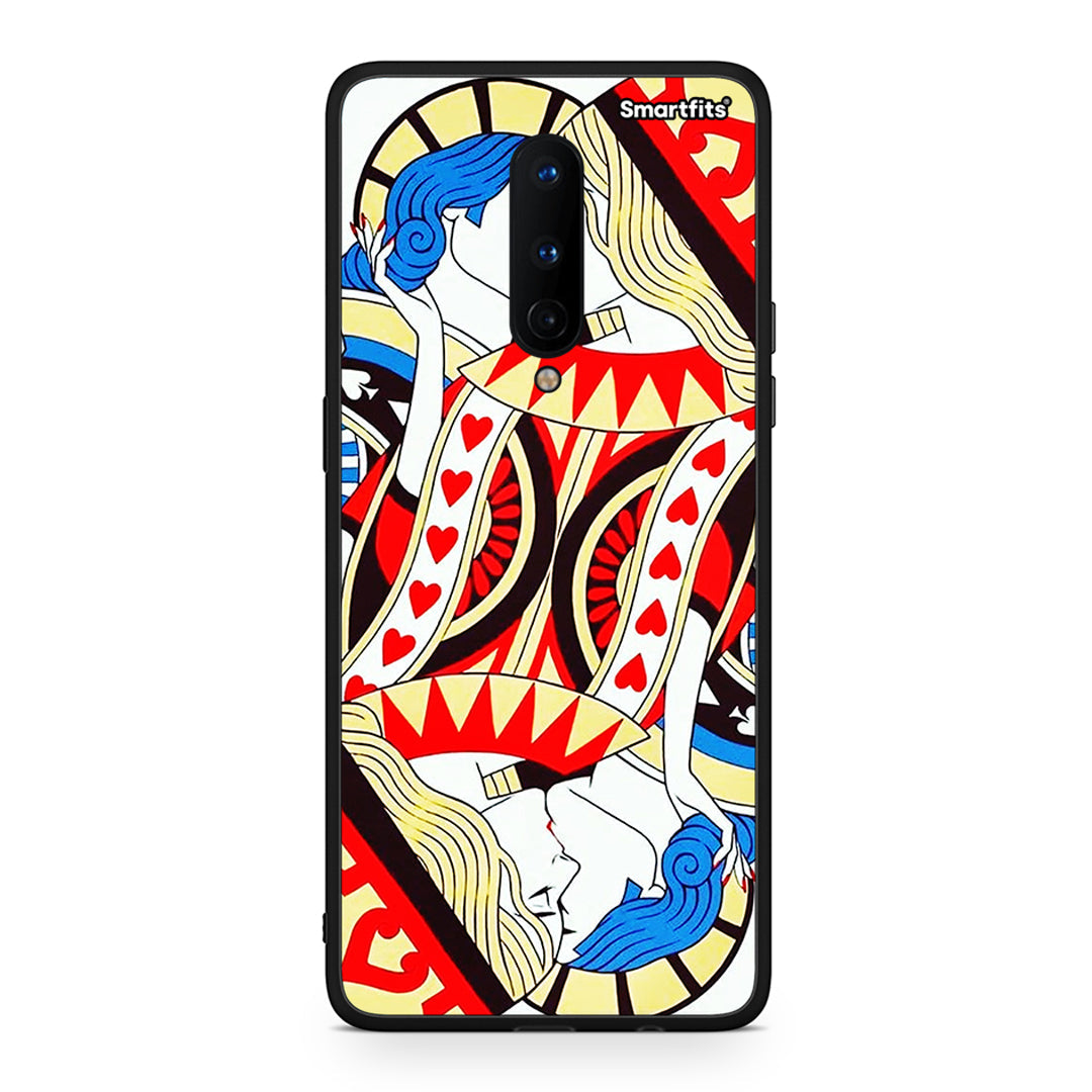 OnePlus 8 Card Love θήκη από τη Smartfits με σχέδιο στο πίσω μέρος και μαύρο περίβλημα | Smartphone case with colorful back and black bezels by Smartfits