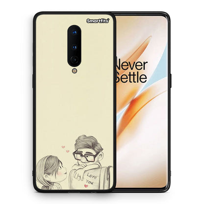 Θήκη OnePlus 8 Carl And Ellie από τη Smartfits με σχέδιο στο πίσω μέρος και μαύρο περίβλημα | OnePlus 8 Carl And Ellie case with colorful back and black bezels