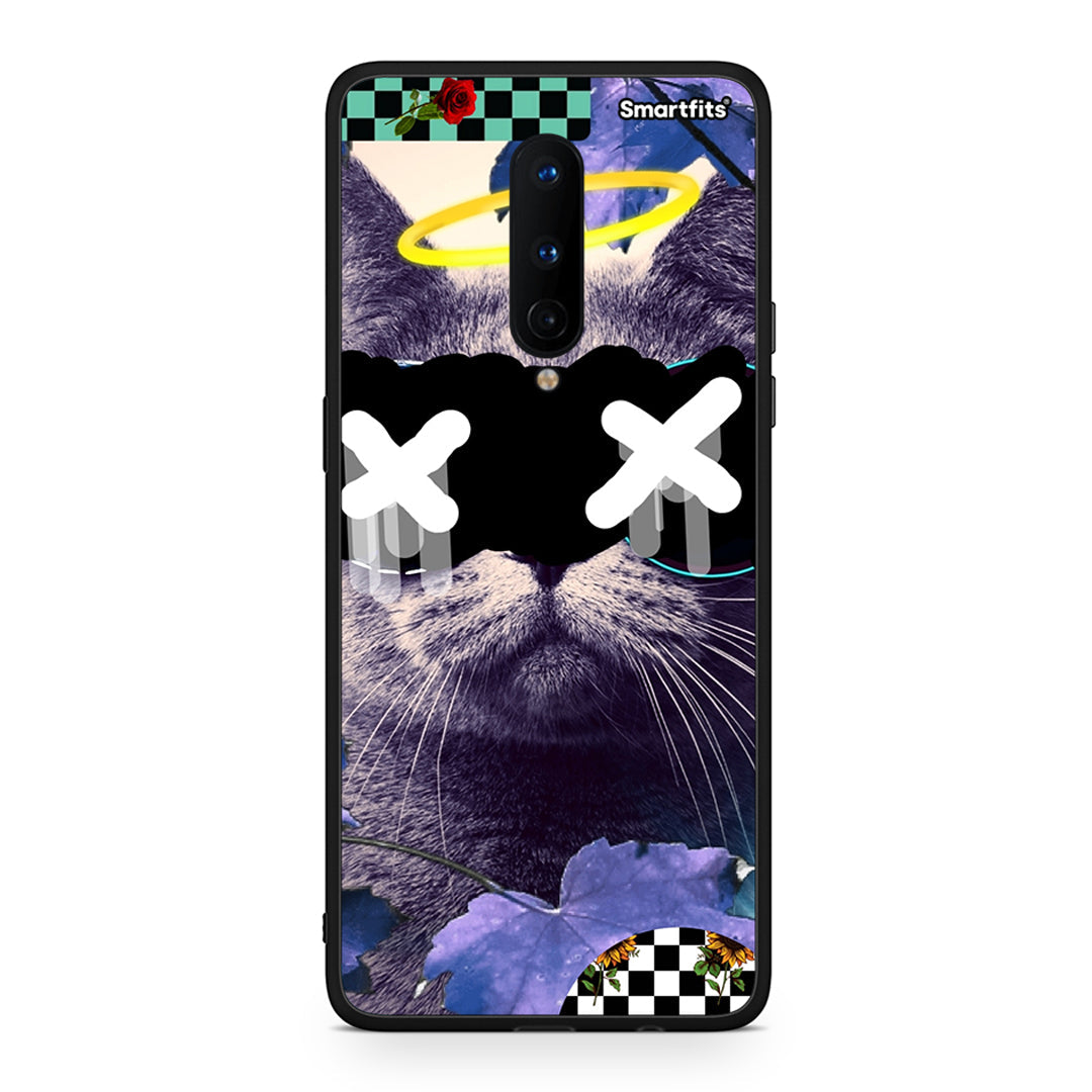 OnePlus 8 Cat Collage θήκη από τη Smartfits με σχέδιο στο πίσω μέρος και μαύρο περίβλημα | Smartphone case with colorful back and black bezels by Smartfits