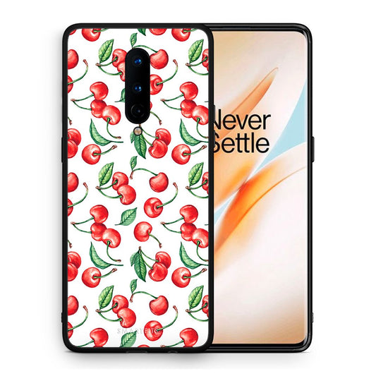 Θήκη OnePlus 8 Cherry Summer από τη Smartfits με σχέδιο στο πίσω μέρος και μαύρο περίβλημα | OnePlus 8 Cherry Summer case with colorful back and black bezels