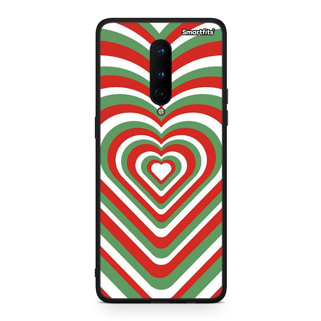 OnePlus 8 Christmas Hearts θήκη από τη Smartfits με σχέδιο στο πίσω μέρος και μαύρο περίβλημα | Smartphone case with colorful back and black bezels by Smartfits