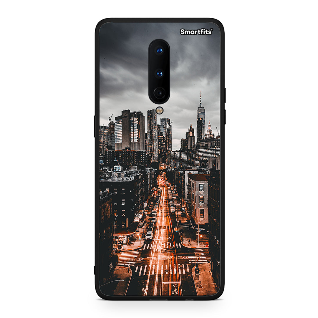 OnePlus 8 City Lights θήκη από τη Smartfits με σχέδιο στο πίσω μέρος και μαύρο περίβλημα | Smartphone case with colorful back and black bezels by Smartfits