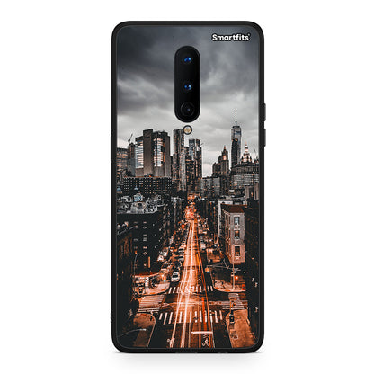 OnePlus 8 City Lights θήκη από τη Smartfits με σχέδιο στο πίσω μέρος και μαύρο περίβλημα | Smartphone case with colorful back and black bezels by Smartfits