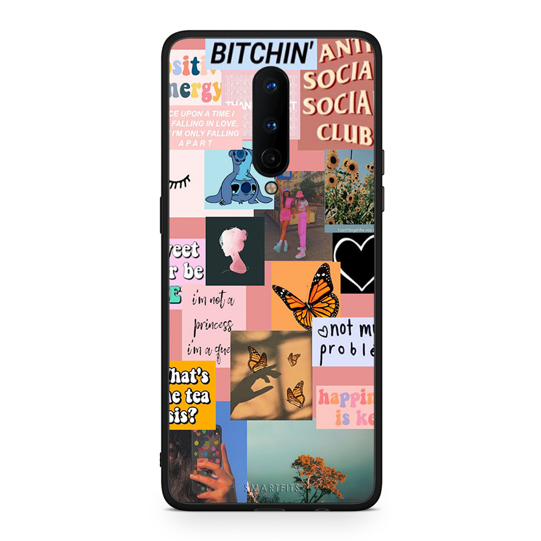 OnePlus 8 Collage Bitchin Θήκη Αγίου Βαλεντίνου από τη Smartfits με σχέδιο στο πίσω μέρος και μαύρο περίβλημα | Smartphone case with colorful back and black bezels by Smartfits