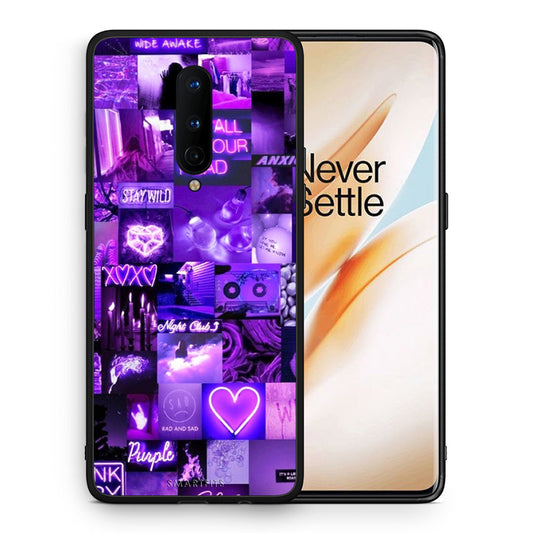 Θήκη Αγίου Βαλεντίνου OnePlus 8 Collage Stay Wild από τη Smartfits με σχέδιο στο πίσω μέρος και μαύρο περίβλημα | OnePlus 8 Collage Stay Wild case with colorful back and black bezels