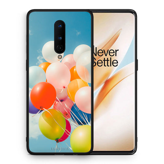 Θήκη OnePlus 8 Colorful Balloons από τη Smartfits με σχέδιο στο πίσω μέρος και μαύρο περίβλημα | OnePlus 8 Colorful Balloons case with colorful back and black bezels