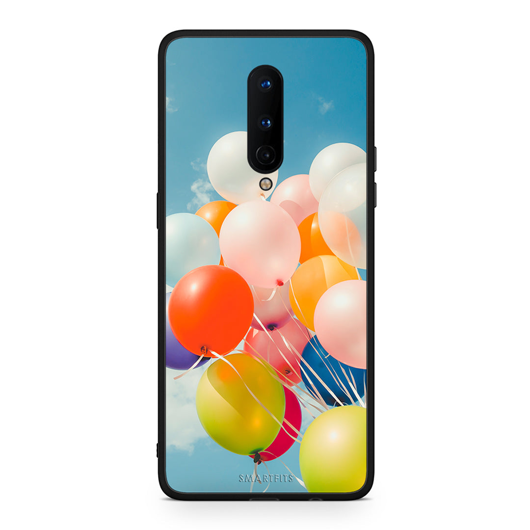 OnePlus 8 Colorful Balloons θήκη από τη Smartfits με σχέδιο στο πίσω μέρος και μαύρο περίβλημα | Smartphone case with colorful back and black bezels by Smartfits