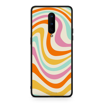 OnePlus 8 Colourful Waves θήκη από τη Smartfits με σχέδιο στο πίσω μέρος και μαύρο περίβλημα | Smartphone case with colorful back and black bezels by Smartfits