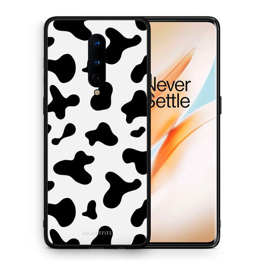 Θήκη OnePlus 8 Cow Print από τη Smartfits με σχέδιο στο πίσω μέρος και μαύρο περίβλημα | OnePlus 8 Cow Print case with colorful back and black bezels