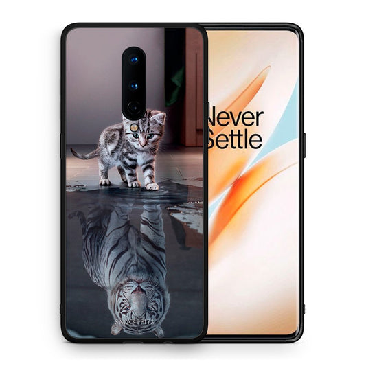Θήκη OnePlus 8 Tiger Cute από τη Smartfits με σχέδιο στο πίσω μέρος και μαύρο περίβλημα | OnePlus 8 Tiger Cute case with colorful back and black bezels